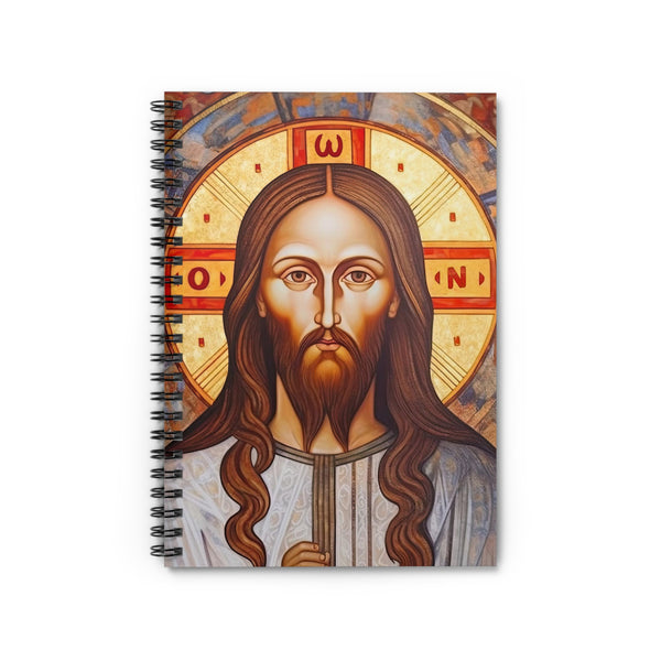 Jesus Christ Orthodox Icon Art - 118 page Spiral Notebook - Ruled Line