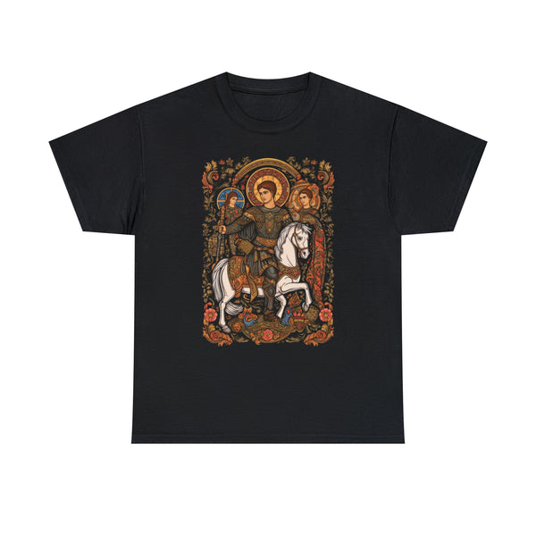Saint George - Church Icon Style - Christian Unisex Black T-Shirt