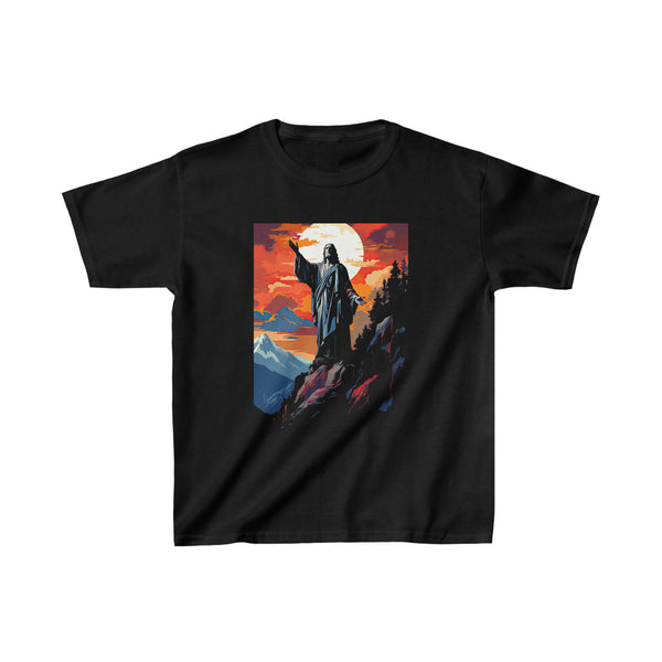 Resurrected Jesus Christ - Modern Art - Christian Kids T-Shirt in Black