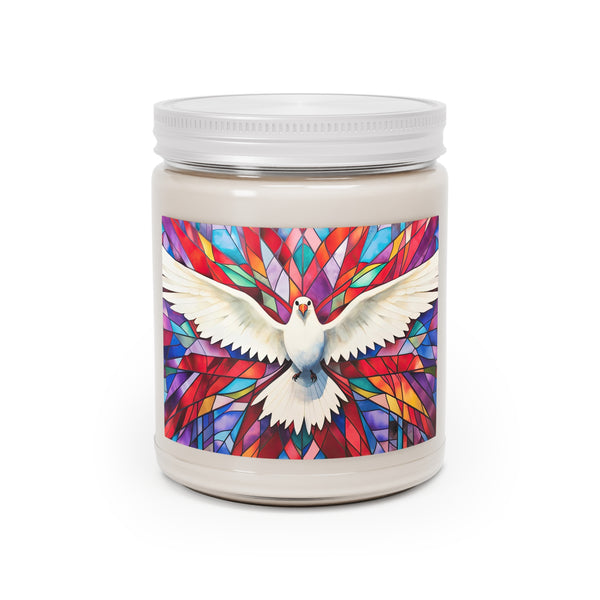 The Holy Spirit Stained Glass Design -  Scented Candle -  9oz - 3 Scents