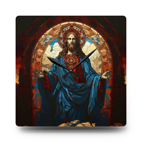 Jesus Christ the King - Modern Art - Acrylic Wall Clock - 3 Sizes