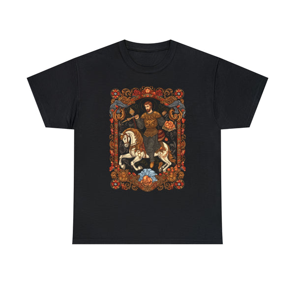 Saint George Christian Saint - Decorative Frame Christian Unisex Black T-Shirt