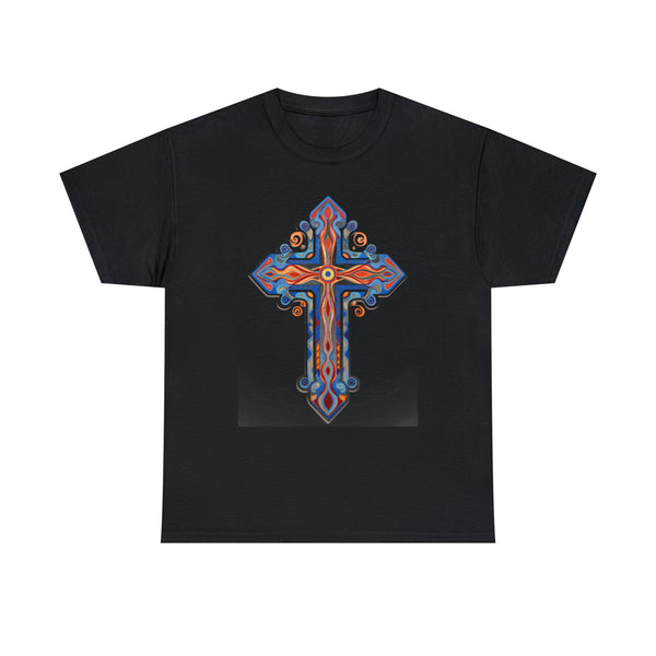 A Cross With Colorful Geometric Decorations - Unisex Christian Tshirt