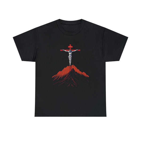 Jesus Christ on the Cross - Modern Art - Unisex Black Christian T-Shirt