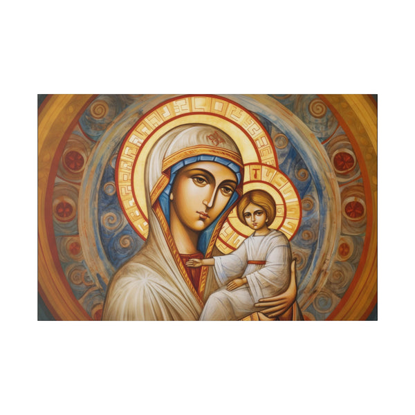 Saint Mary the Mother of God - Orthodox Icon Wall Art - Matte Canvas - 4 Sizes