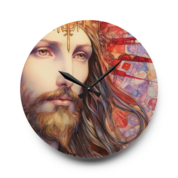 Jesus Christ the King - Renaissance Art - Acrylic Wall Clock - 3 Sizes