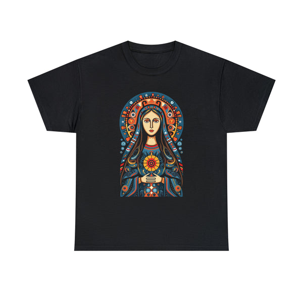 Saint Mary Colorful Modern Art - Black Unisex T-Shirt