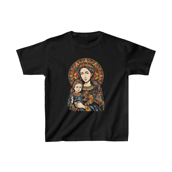 St. Mary & baby Jesus - Kids Black T-Shirt