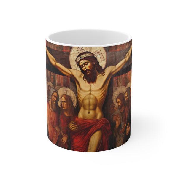 Jesus Christ on the Cross - Mural Art - White Ceramic Mug 11oz - 325 ml