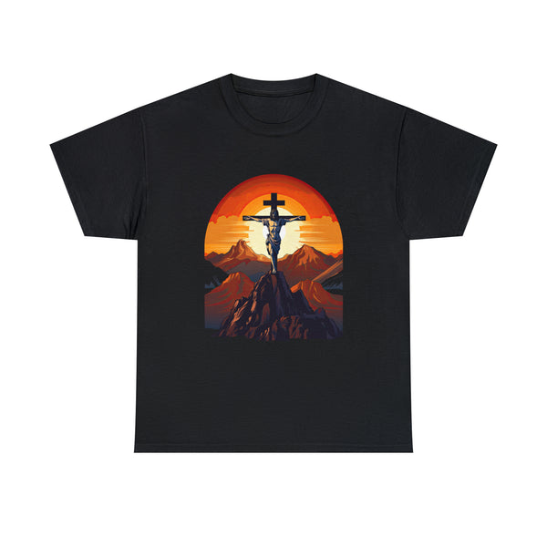 Crucified Jesus Christ - Modern Art - Unisex Black Christian T-Shirt