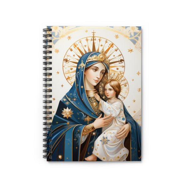 Queen St. Mary Religious Icon Art Spiral Notebook - Ruled Line