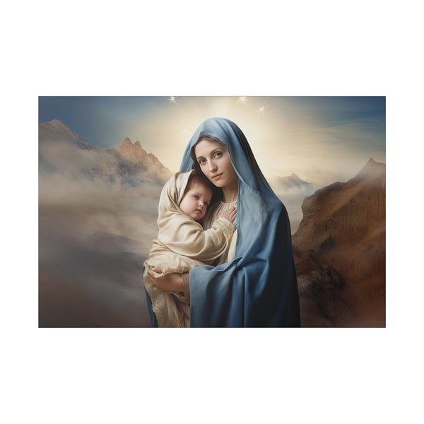 Realistic Portrait of St. Mary & Baby Jesus - Renaissance art Wall Art - Matte Canvas - 4 Sizes