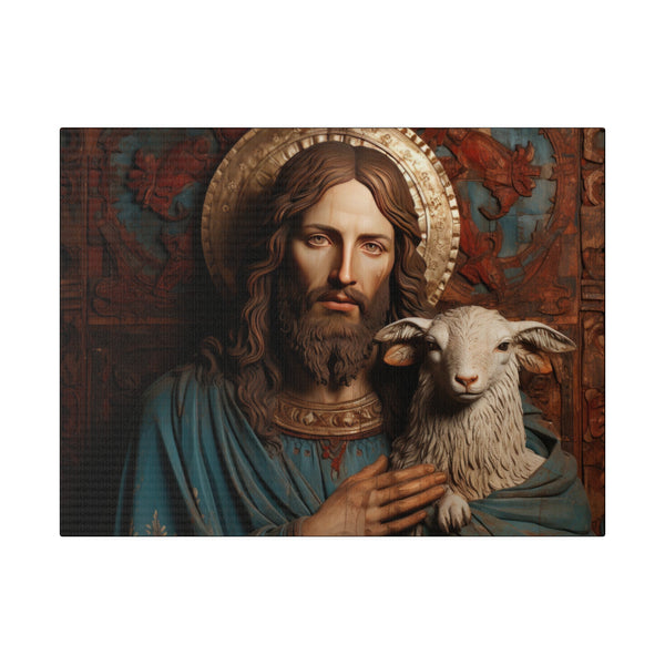 Jesus Christ The Good Shepherd Wall Art - Matte Canvas - 7 Sizes
