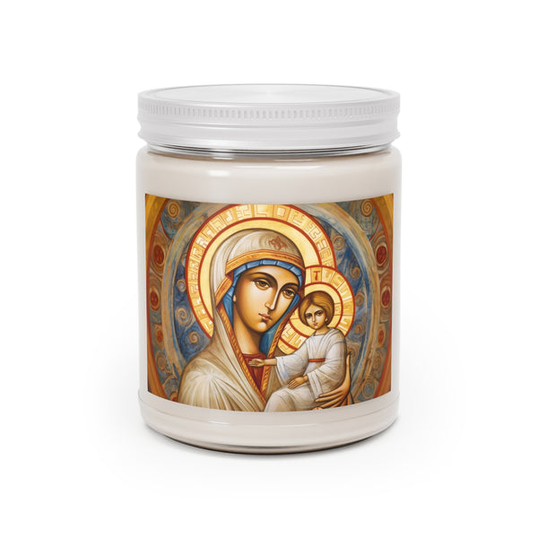 St. Mary with baby Jesus Orthodox Art Scented Candle -  9oz - 3 Scents