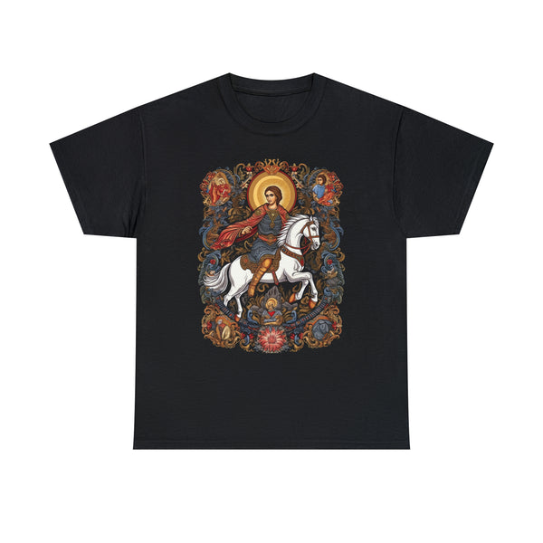 Saint George Christian the Martyr - Decorative Christian Unisex Black T-Shirt