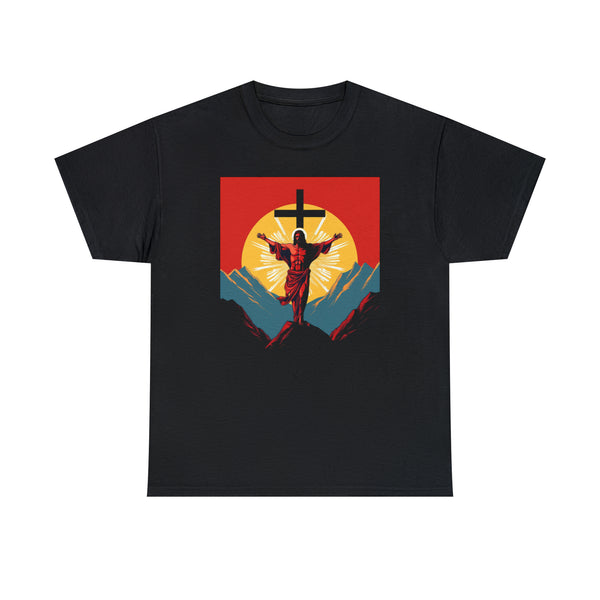 Resurrected Christ - Modern Art - Unisex Black Christian T-Shirt