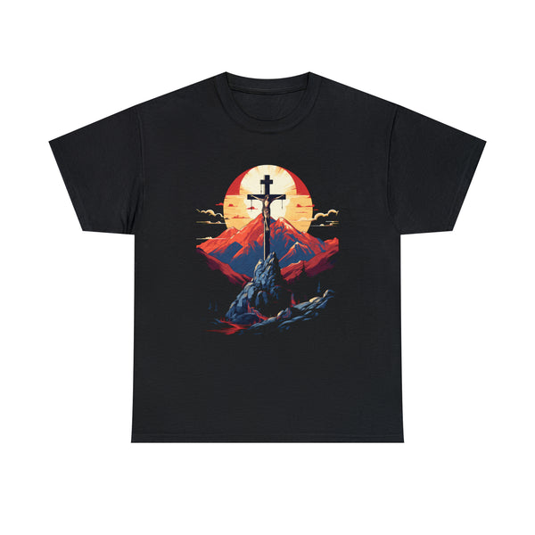 Jesus Christ on the Cross - Modern Art - Unisex Black Christian T-Shirt