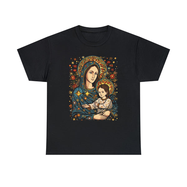 Elegant St. Mary and Lord Jesus - Black Unisex T-Shirt